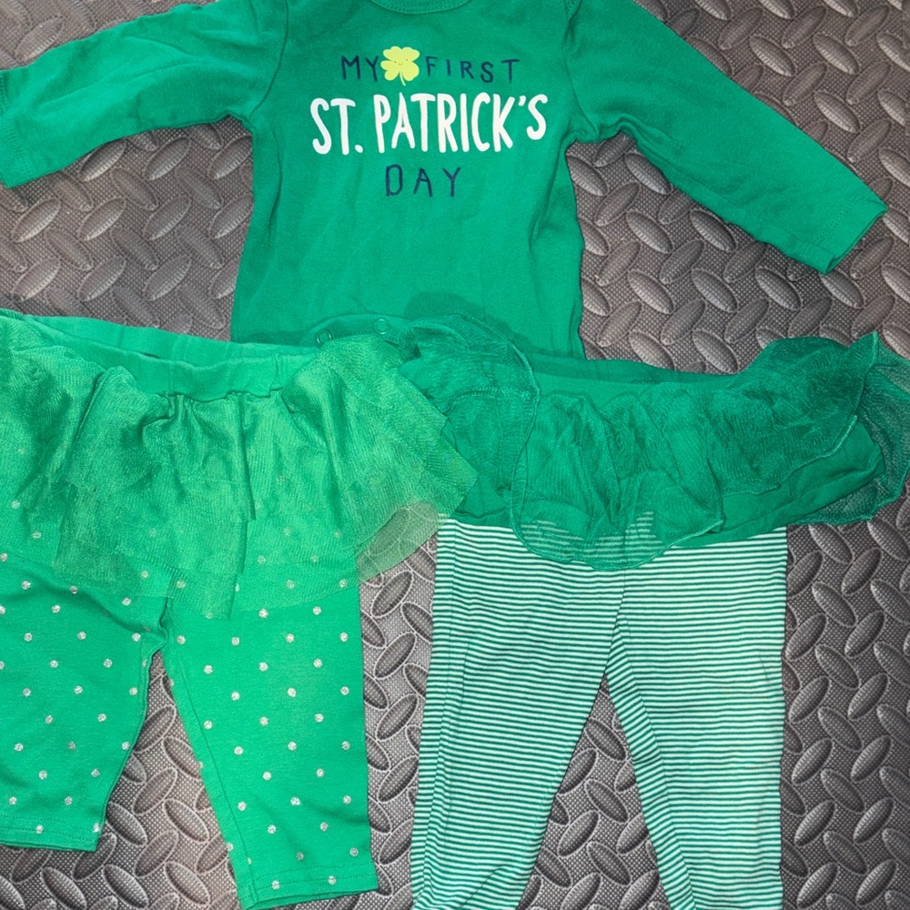 Bundle of 3 St. Patrick's Day outfit. 6 month Carters